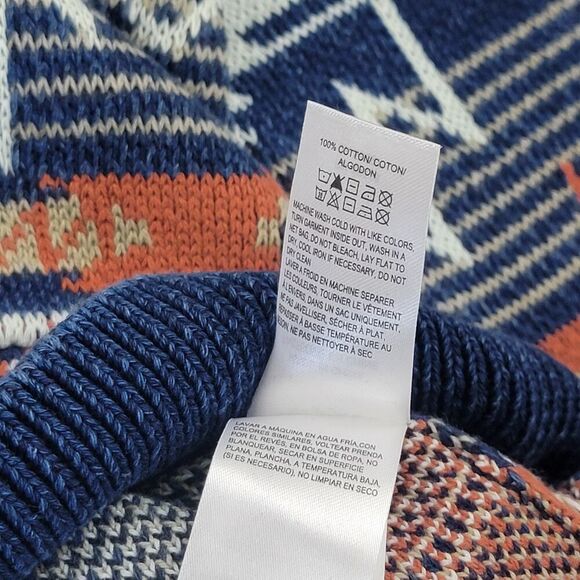 Lucky Brand Southwestern Print Shawl Cardigan Aztec Tribal Mens L Chunky Heavy - Picture 12 of 14